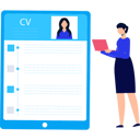 پیش‌نمایش فایل woman-looking-at-cv-9737666 از پک استخدام نیرو