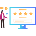 پیش‌نمایش فایل girl-looking-at-customer-rating-9844258 از پک نظرسنجی و بازخورد آنلاین