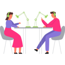 پیش‌نمایش فایل boy-and-girl-are-doing-a-podcast-9858601 از پک پادکست