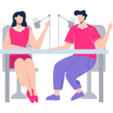 پیش‌نمایش فایل boy-and-girl-doing-podcasting-9858611 از پک پادکست