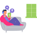 پیش‌نمایش فایل boy-sitting-on-sofa-listening-to-podcast-9858652 از پک پادکست