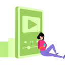 پیش‌نمایش فایل girl-is-playing-a-podcast-9858649 از پک پادکست