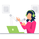 پیش‌نمایش فایل girl-is-recording-a-podcast-9858615 از پک پادکست