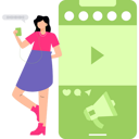 پیش‌نمایش فایل girl-is-using-the-phone-wearing-headphones-9858669 از پک پادکست