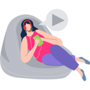 پیش‌نمایش فایل girl-wearing-headphones-is-listening-to-a-podcast-9858613 از پک پادکست