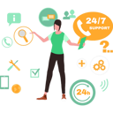 پیش‌نمایش فایل girl-providing-24-hours-support-service-9852091 از پک پشتیبانی فنی