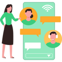 پیش‌نمایش فایل girl-talking-to-support-service-9852096 از پک پشتیبانی فنی