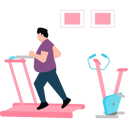 پیش‌نمایش فایل fatty-man-is-running-on-a-treadmill-9959488 از پک رژیم و تناسب اندام