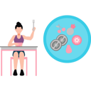 پیش‌نمایش فایل the-girl-is-sitting-at-the-table-eating-diet-food-9959486 از پک رژیم و تناسب اندام