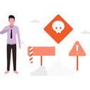 پیش‌نمایش فایل a-boy-stands-next-to-a-warning-board-9852046 از پک اخطار
