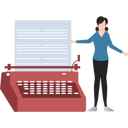 پیش‌نمایش فایل girl-typing-paper-with-typewriter-9865275 از پک نشر و انتشارات