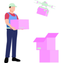 پیش‌نمایش فایل boy-delivering-cartons-by-drone-9871514 از پک وبسایت