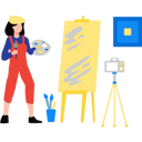 پیش‌نمایش فایل girl-making-video-of-painting-9994175 از پک تولیدکننده محتوا