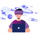 پیش‌نمایش فایل boy-wearing-vr-using-laptop-9886573 از پک متاورس