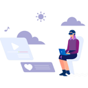 پیش‌نمایش فایل girl-wearing-vr-working-on-laptop-9886614 از پک متاورس