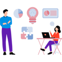 پیش‌نمایش فایل girl-working-on-laptop-talking-to-boy-9917007 از پک کار تیمی در کسب و کار
