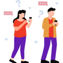 پیش‌نمایش فایل boy-and-girl-are-chatting-on-their-mobile-10012625 از پک چت کردن