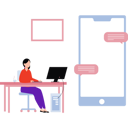 پیش‌نمایش فایل girl-chatting-on-monitor-10012632 از پک چت کردن