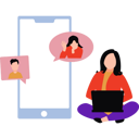 پیش‌نمایش فایل girl-chatting-with-friends-online-10012660 از پک چت کردن
