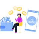 پیش‌نمایش فایل girl-getting-cashback-on-mobile-9934525 از پک بازگشت وجه و بازپرداخت