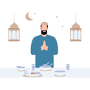پیش‌نمایش فایل man-is-praying-before-eating-10094234 از پک عید (فطر و قربان)