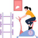 پیش‌نمایش فایل girl-is-cycling-on-the-machine-10142571 از پک تمرین ورزشی