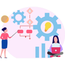 پیش‌نمایش فایل girl-working-on-flowchart-10069761 از پک تیم محصول