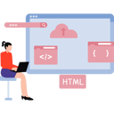 پیش‌نمایش فایل girl-is-working-on-html-coding-10168064 از پک توسعه وب