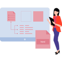 پیش‌نمایش فایل girl-is-working-on-html-coding-10168078 از پک توسعه وب