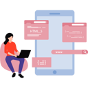 پیش‌نمایش فایل girl-is-working-on-web-coding-10168098 از پک توسعه وب