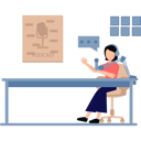 پیش‌نمایش فایل girl-is-doing-live-podcast-10177758 از پک پادکست