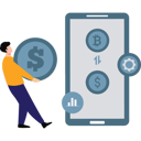 پیش‌نمایش فایل businessman-is-exchanging-online-shares-10183193 از پک سکه‌های دیجیتال