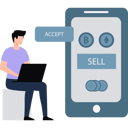 پیش‌نمایش فایل businessman-is-selling-online-shares-10183230 از پک سکه‌های دیجیتال