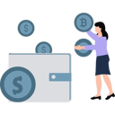 پیش‌نمایش فایل businesswoman-is-depositing-crypto-money-in-wallet-10183194 از پک سکه‌های دیجیتال