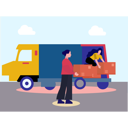 پیش‌نمایش فایل girl-loading-cartons-into-truck-10071375 از پک نقل مکان