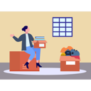 پیش‌نمایش فایل girl-sitting-holding-box-10069860 از پک نقل مکان