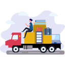 پیش‌نمایش فایل girl-sitting-on-loading-truck-10069849 از پک نقل مکان