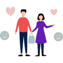 پیش‌نمایش فایل boy-and-girl-holding-balloons-and-shopping-bags-10190635 از پک خرید