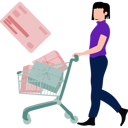 پیش‌نمایش فایل girl-is-buying-products-on-card-10190644 از پک خرید