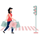 پیش‌نمایش فایل girl-is-crossing-road-with-shopping-bags-in-her-hand-10190600 از پک خرید