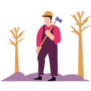 پیش‌نمایش فایل a-boy-stands-holding-an-axe-10238027 از پک نجاری و کار با چوب