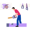 پیش‌نمایش فایل a-worker-is-cutting-wood-with-a-chain-saw-10238066 از پک نجاری و کار با چوب