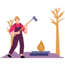 پیش‌نمایش فایل a-worker-is-standing-in-the-forest-with-an-axe-10238044 از پک نجاری و کار با چوب