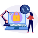 پیش‌نمایش فایل girl-looking-at-laptop-security-10094717 از پک فناوری اینترنت