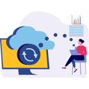 پیش‌نمایش فایل girl-syncing-cloud-data-10094662 از پک فناوری اینترنت