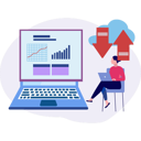 پیش‌نمایش فایل girl-working-on-business-graph-10094700 از پک فناوری اینترنت