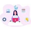 پیش‌نمایش فایل girl-working-online-on-laptop-10094642 از پک فناوری اینترنت