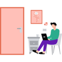 پیش‌نمایش فایل boy-sitting-on-chair-working-on-laptop-10212793 از پک فضای کار