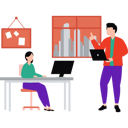 پیش‌نمایش فایل businessman-and-employee-are-talking-about-business-analysis-10212779 از پک فضای کار