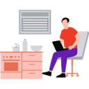 پیش‌نمایش فایل employee-is-working-from-home-10212764 از پک فضای کار